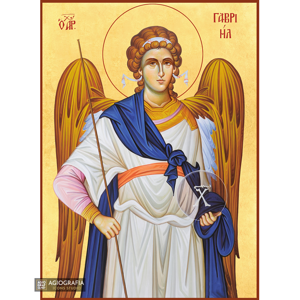 22k Archangel Gabriel - Gold Leaf Background Christian Orthodox Icon