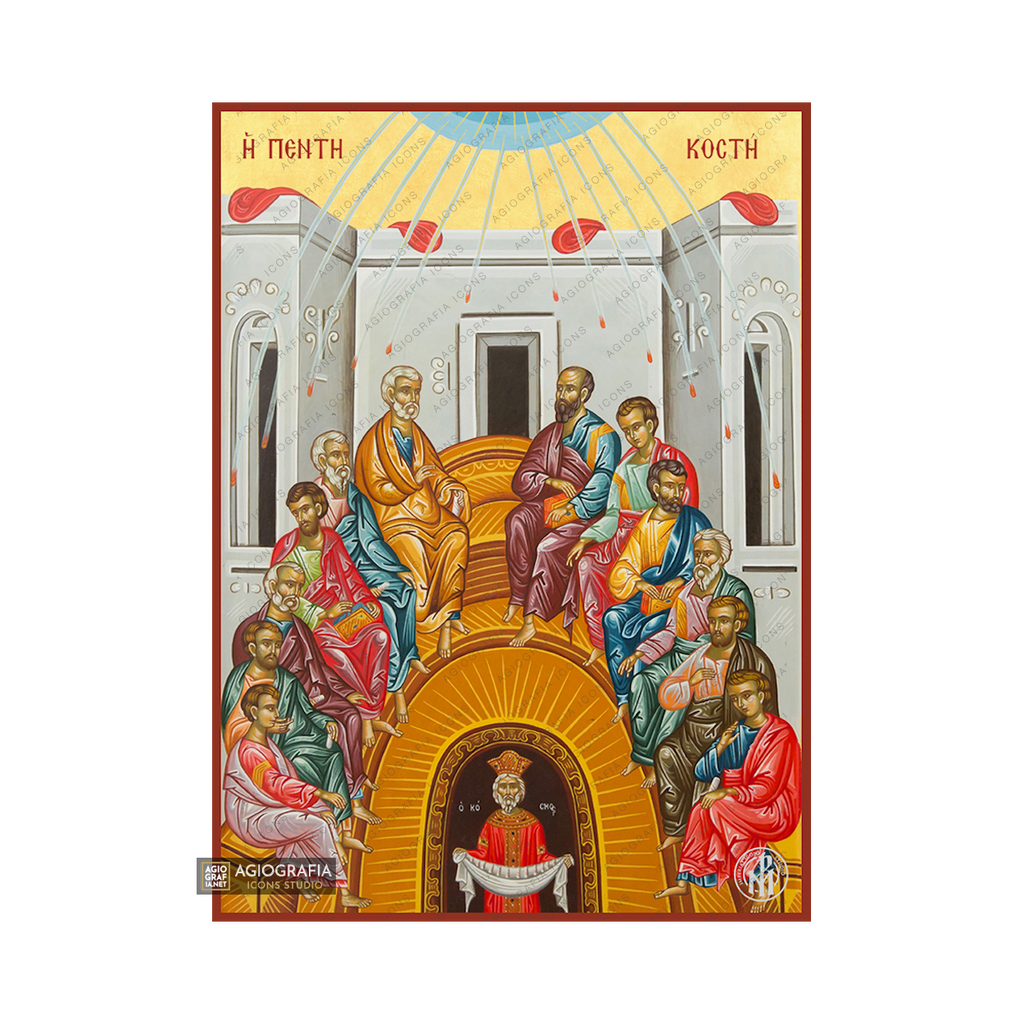 22k Pentecost - Exclusive Mt Athos Gold Leaf Orthodox Icon