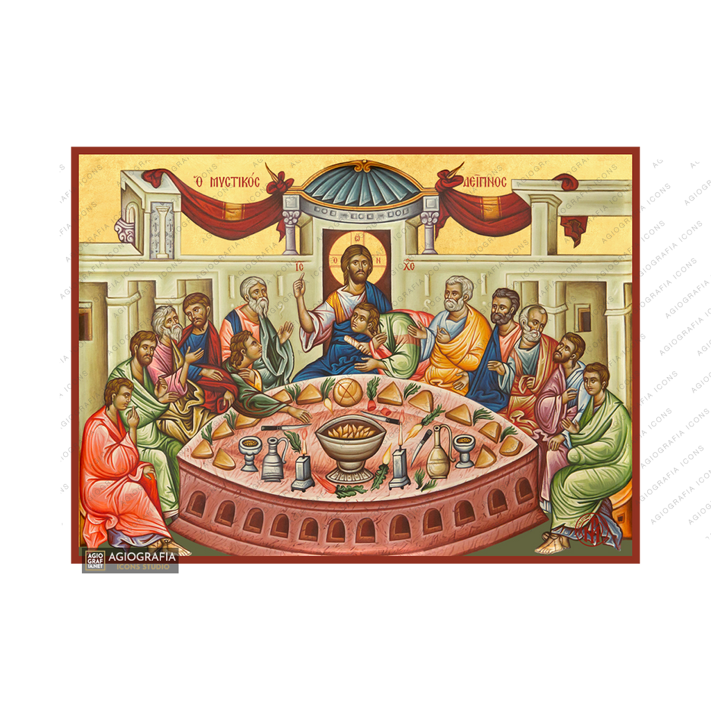 22k Mystical (Last) Supper - Exclusive Mt Athos Gold Leaf Greek Icon
