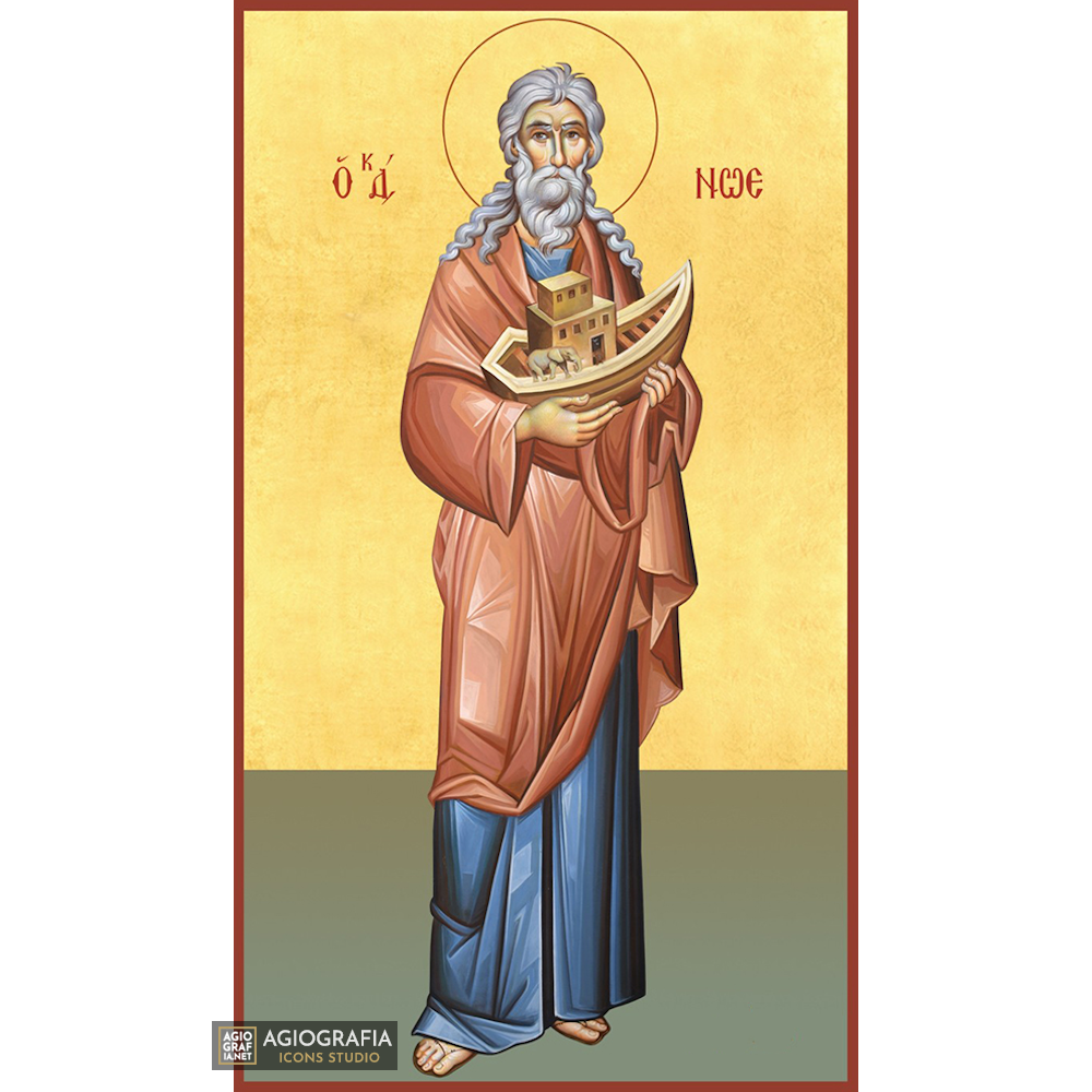 22k Prophet Noah - Gold Leaf Background Christian Orthodox Icon