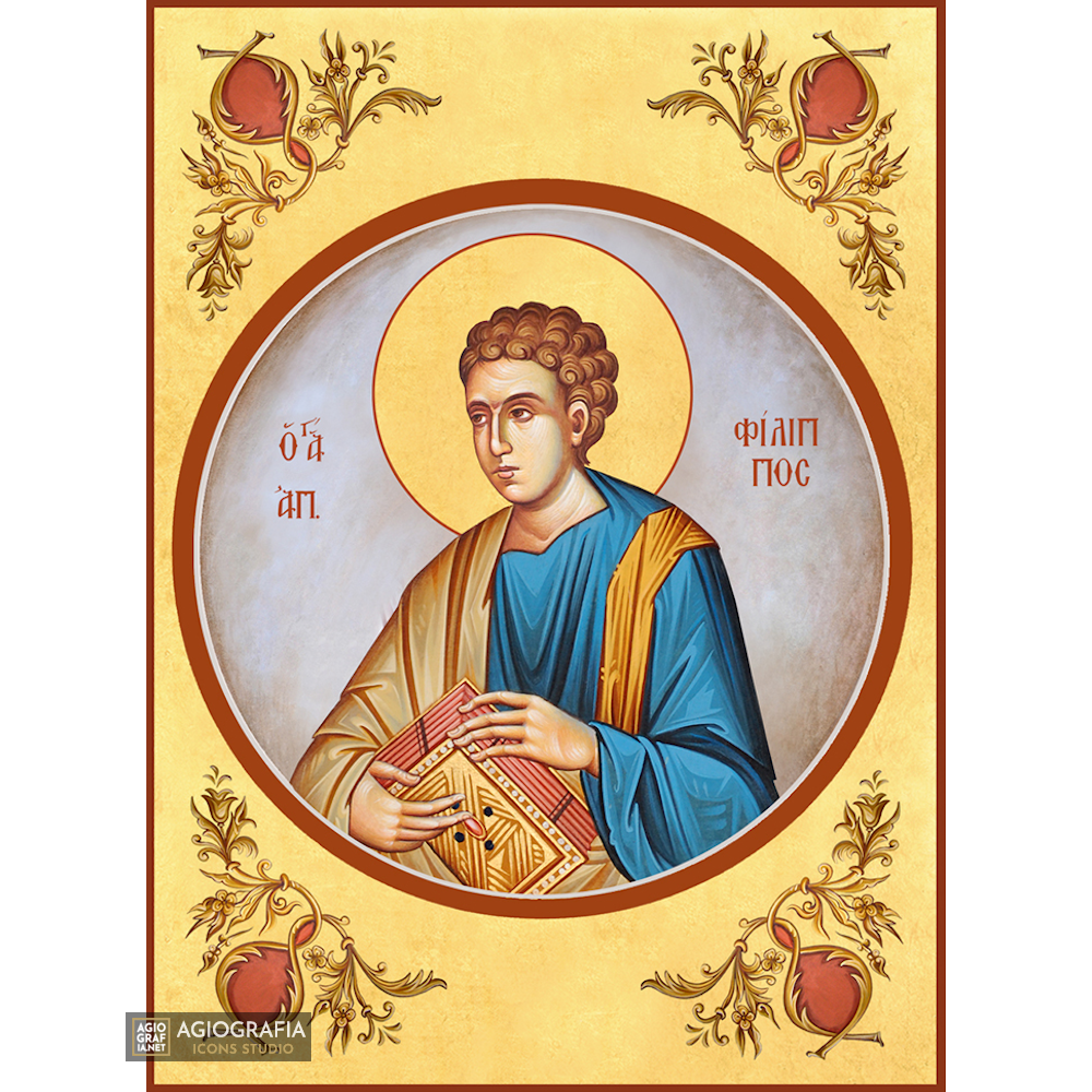 22k St Apostle Phillip - Gold Leaf Background Christian Orthodox Icon