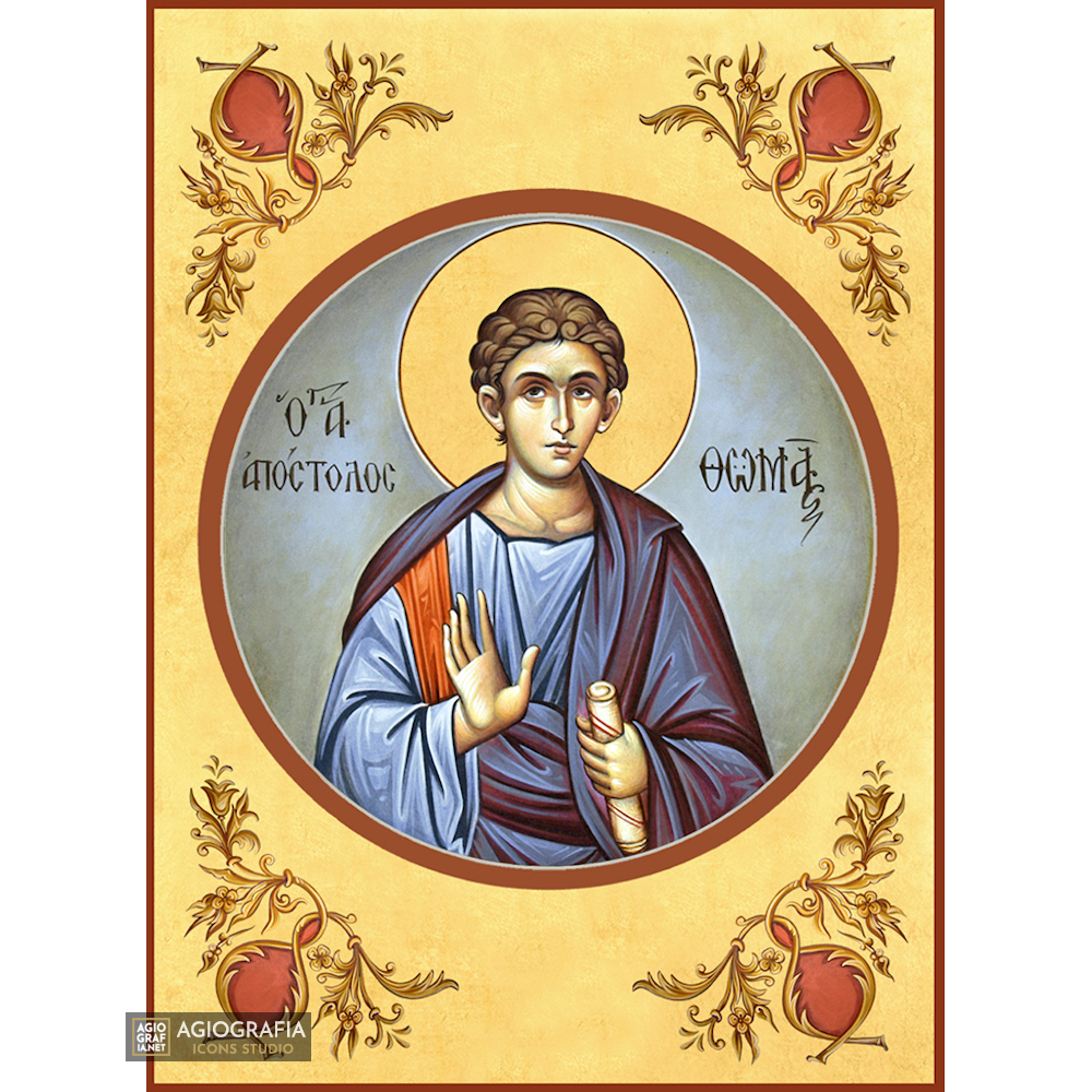 22k St Apostle Thomas - Gold Leaf Background Christian Orthodox Icon