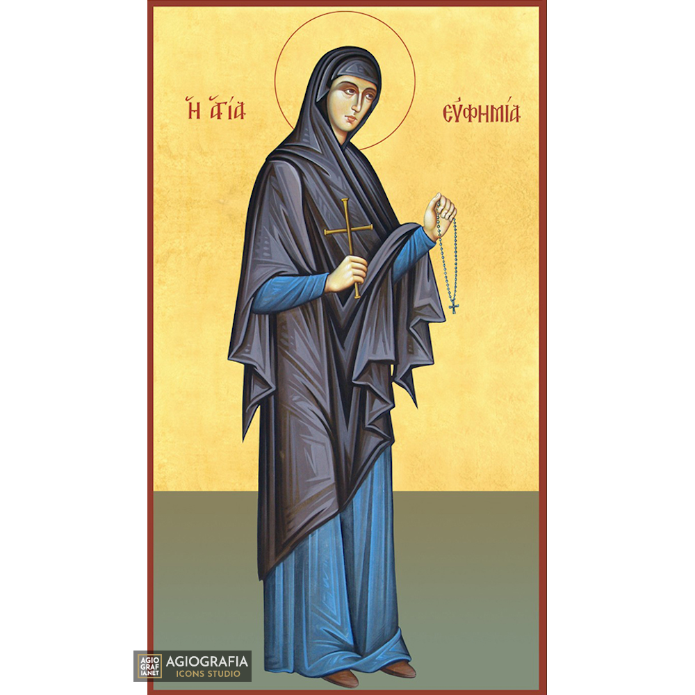 22k St Euphemia - Gold Leaf Background Christian Orthodox Icon