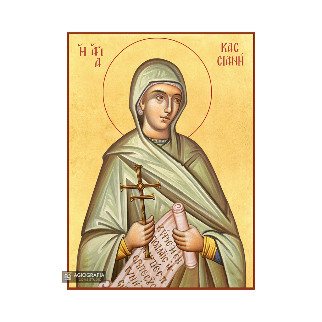 22k St Kassiani - Gold Leaf Background Christian Orthodox Icon