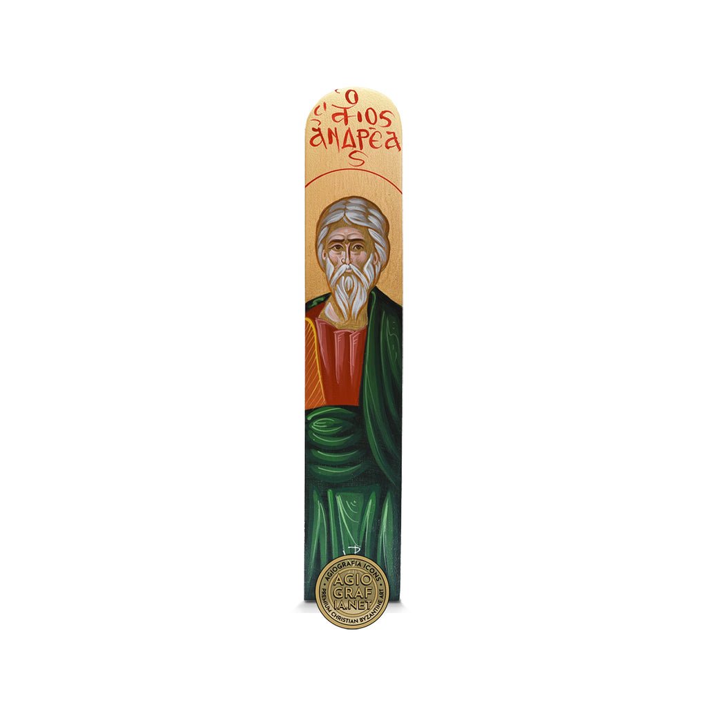 Saint Apostle Andrew Eastern Christian Icon on Wood with Gold Leaf
