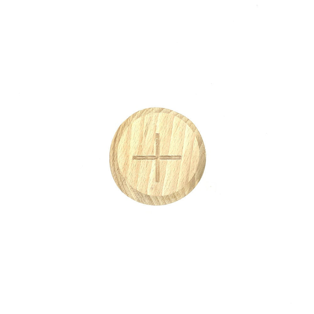 Holy Bread Prosphora Seal - 8cm - Natural wood - Christian Orthodox Stamp - Traditional Orthodox Prosphora - Jesus Christ, Theotokos, Angels