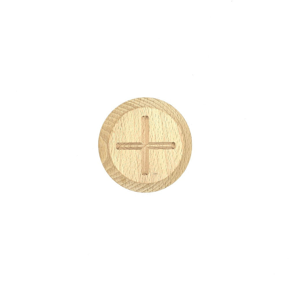 Russian Holy Bread Prosphora Seal - 8cm - Natural wood - Christian Orthodox Stamp - Traditional Orthodox Prosphora - Jesus Christ - Cross